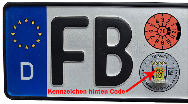 kennzeichen hinten